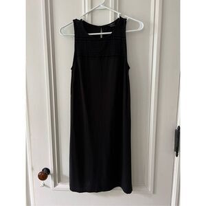Ann Taylor crocheted front black tank dress S